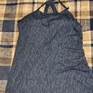 Eddie Bauer Blue Patterned Backless Dress